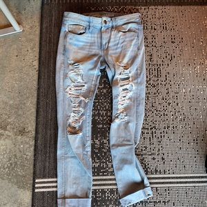 American eagle super skinny distressed jeans